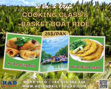 Cooking Class & BamBoo Basket Boat Ride (Small Group Tour)