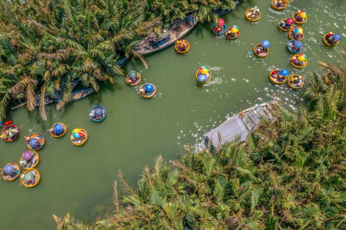 basket boats at cam thanh coconut village